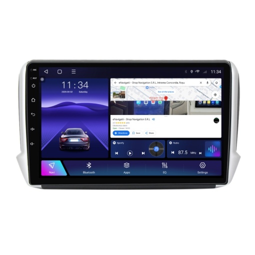 Navigatie Peugeot 208 I (2012-2019) cu Android, 6GB RAM, 128GB ROM, Ecran QLED 9" Touchscreen, CarPlay Wireless, DSP