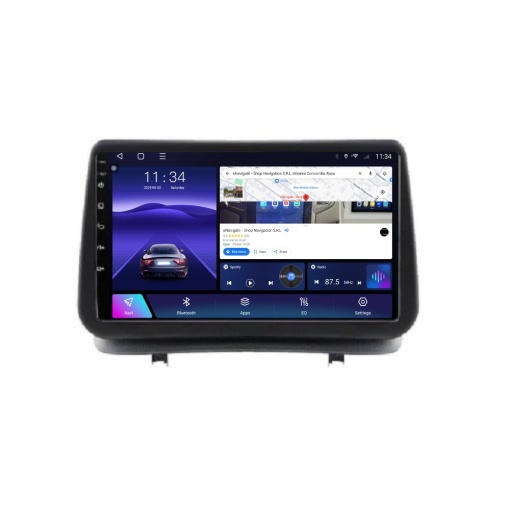 Navigatie Renault Clio III (2005-2012) cu Android, 2GB RAM, 32GB ROM, Ecran 9" Touchscreen, CarPlay, SIM 4G