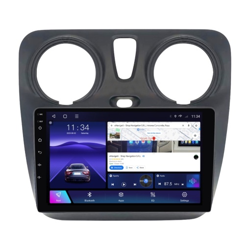 Navigatie Dacia Dokker (2012+) cu Android, 4GB RAM, 64GB ROM, Ecran QLED 9" Touchscreen, CarPlay Wireless, DSP