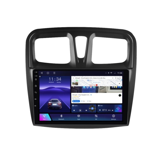 Navigatie Dacia Logan II (2012-2020) cu Android, 8GB RAM, 128GB ROM, Ecran QLED 9" Touchscreen, CarPlay Wireless, DSP Pro