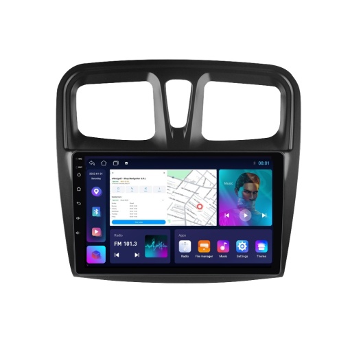 Navigatie Dacia Sandero 2 (2012-2020) cu Android, 2GB RAM, 32 GB, Ecran IPS 9" 1280 x 720, CarPlay & Android Auto, WiFi, Bluetooth, suport camera DVR