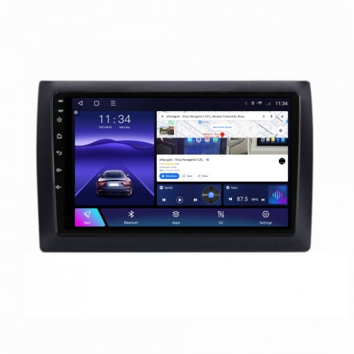 Navigatie Fiat Stilo (2001-2011) cu Android, 8GB RAM, 128GB ROM, Ecran QLED 9" Touchscreen, CarPlay Wireless, DSP Pro
