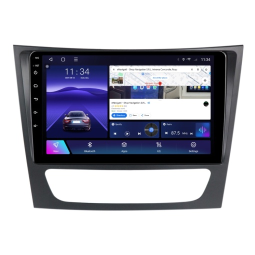 Navigatie Mercedes E-Class W211 (2002-2009) cu Android, 6GB RAM, 128GB ROM, Ecran QLED 9" Touchscreen, CarPlay Wireless, DSP