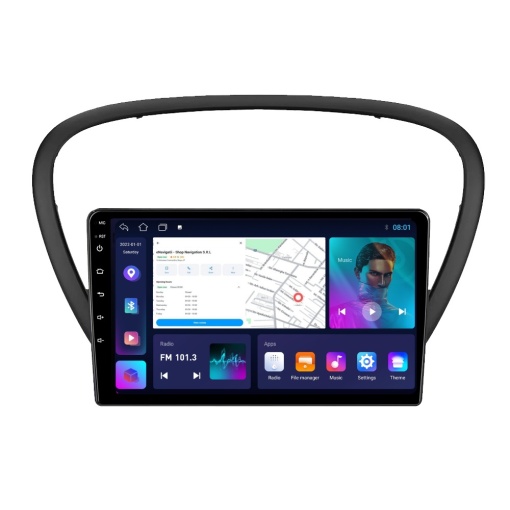 Navigatie Peugeot 607 (2004-2011) cu Android, 1GB RAM, 16 GB, Ecran IPS 9" 1024 x 600, WiFi, Bluetooth, suport camera DVR