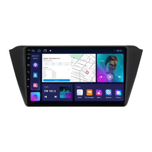 Navigatie Skoda Fabia III (2014-2021) cu Android, 2GB RAM, 32 GB, Ecran IPS 9" 1280 x 720, CarPlay & Android Auto, WiFi, Bluetooth, suport camera DVR