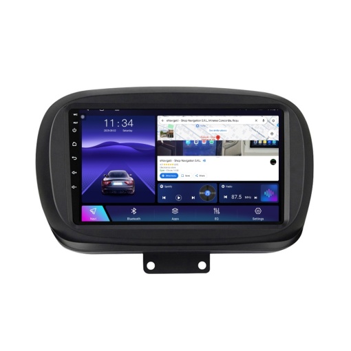 Navigatie Fiat 500X (dupa 2014) cu Android, 6GB RAM, 128GB ROM, Ecran QLED 9" Touchscreen, CarPlay Wireless, DSP