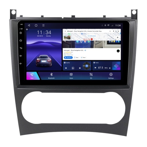 Navigatie Mercedes C-Class W203 (2004-2007) cu Android, 8GB RAM, 128GB ROM, Ecran QLED 9" Touchscreen, CarPlay Wireless, DSP Pro