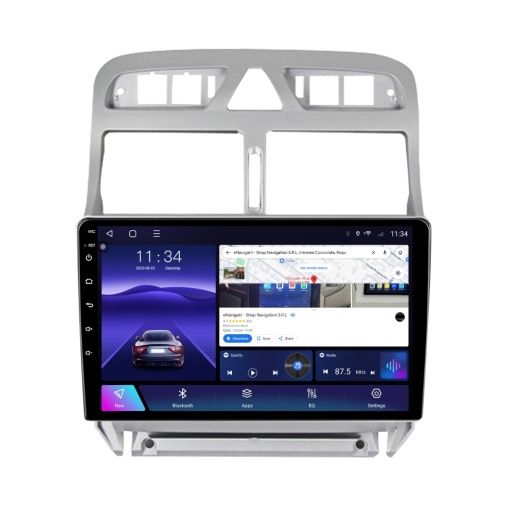 Navigatie Peugeot 307 (2000-2013) cu Android, 4GB RAM, 64GB ROM, Ecran QLED 9" Touchscreen, CarPlay Wireless, DSP