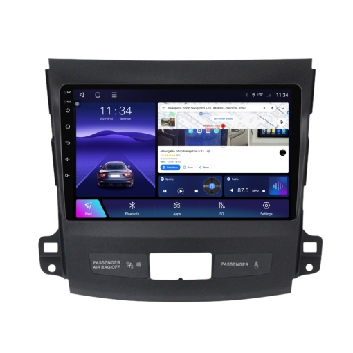Navigatie Peugeot 4007 (2007-2013) cu Android, 6GB RAM, 128GB ROM, Ecran QLED 9" Touchscreen, CarPlay Wireless, DSP