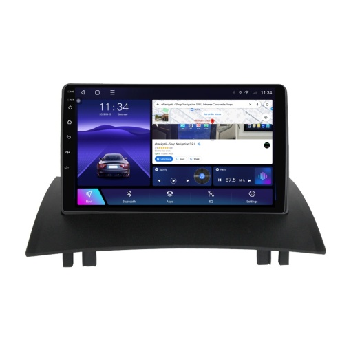 Navigatie Renault Megane II (2001-2009) cu Android, 8GB RAM, 128GB ROM, Ecran QLED 9" Touchscreen, CarPlay Wireless, DSP Pro