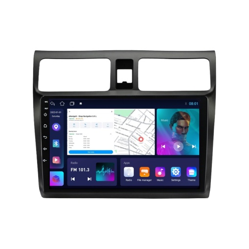 Navigatie Suzuki Swift III (2005-2010) cu Android, 2GB RAM, 32 GB, Ecran IPS 10" 1280 x 720, CarPlay & Android Auto, WiFi, Bluetooth, suport camera DVR