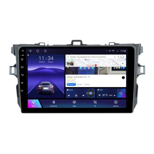 Navigatie Toyota Corolla E15 (2007-2013) cu Android, 4GB RAM, 64GB ROM, Ecran QLED 9" Touchscreen, CarPlay Wireless, DSP