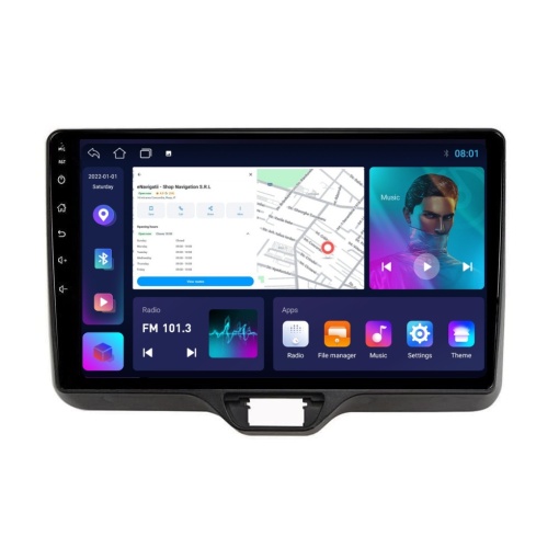 Navigatie Toyota Yaris P21 (dupa 2020) cu Android, 2GB RAM, 32 GB, Ecran IPS 9" 1280 x 720, CarPlay & Android Auto, WiFi, Bluetooth, suport camera DVR