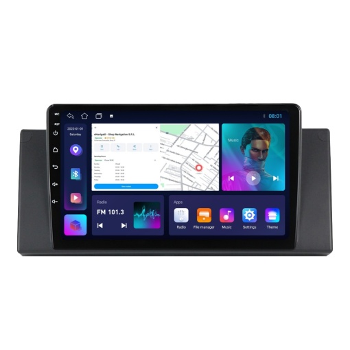 Navigatie BMW X5 E53 (2000-2006) cu Android, 2GB RAM, 32 GB, Ecran IPS 9" 1280 x 720, CarPlay & Android Auto, WiFi, Bluetooth, suport camera DVR