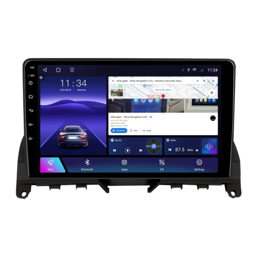 Navigatie Mercedes C-Class W204 (2007-2011) cu Android, 6GB RAM, 128GB ROM, Ecran QLED 9" Touchscreen, CarPlay Wireless, DSP