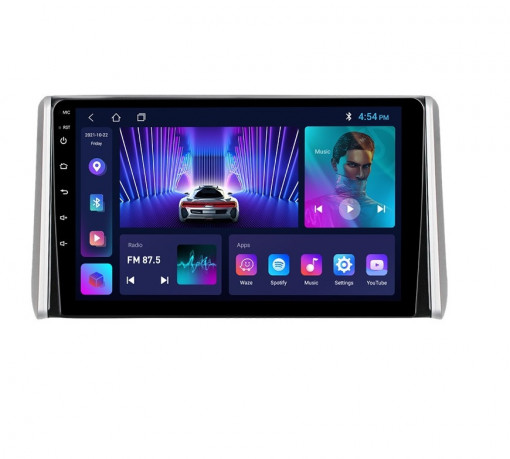Navigatie Toyota Rav4 2018 - 2020 10 INCH 2 GB RAM + 32 GB ROM QLED 4 CORE CARPLAY COOLER