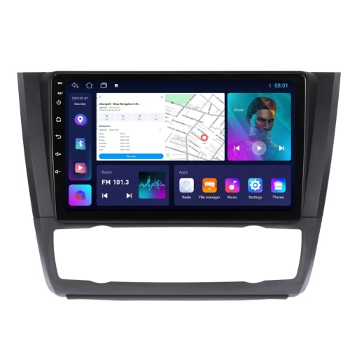 Navigatie BMW Seria 1 E81 E87 (2007-2013) Clima Automata cu Android, 1GB RAM, 16 GB, Ecran IPS 9" 1024 x 600, WiFi, Bluetooth, suport camera DVR