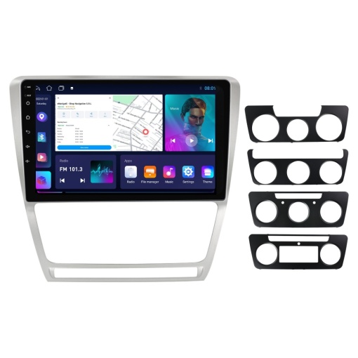 Navigatie Skoda Octavia II (2004-2013) Gri cu Android, 1GB RAM, 16 GB, Ecran IPS 10" 1024 x 600, WiFi, Bluetooth, suport camera DVR
