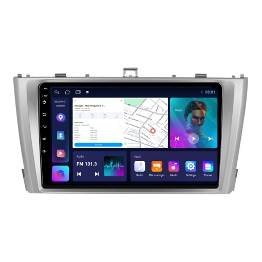 Navigatie Toyota Avensis T27 (2009-2015) Gri, cu Android, 1GB RAM, 16 GB, Ecran IPS 9" 1024 x 600, WiFi, Bluetooth, suport camera DVR