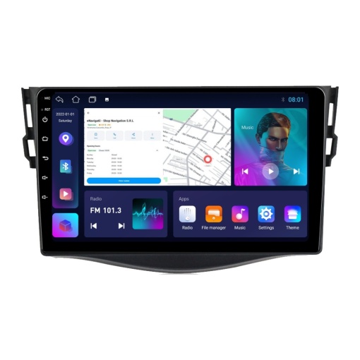 Navigatie Toyota Rav4 III (2005-2013) cu Android, 1GB RAM, 16 GB, Ecran IPS 9" 1024 x 600, WiFi, Bluetooth, suport camera DVR
