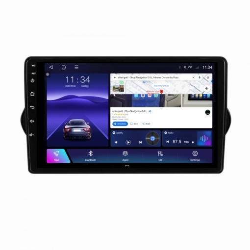 Navigatie Fiat Tipo (dupa 2015) cu Android, 4GB RAM, 64GB ROM, Ecran QLED 9" Touchscreen, CarPlay Wireless, DSP