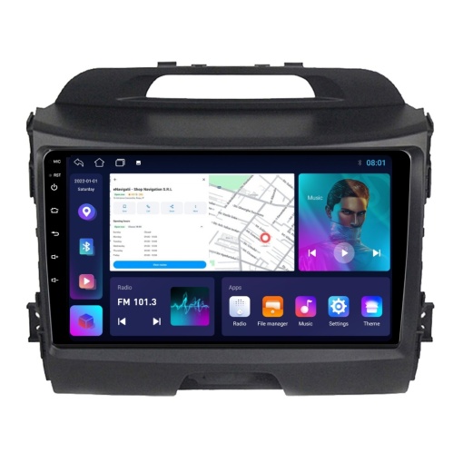 Navigatie Kia Sportage (2010-2016) cu Android, 1GB RAM, 16 GB, Ecran IPS 9" 1024 x 600, WiFi, Bluetooth, suport camera DVR