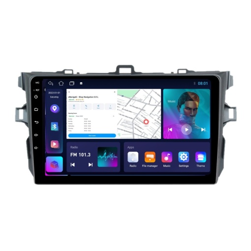 Navigatie Toyota Corolla E15 (2007-2013) cu Android, 1GB RAM, 16 GB, Ecran IPS 9" 1024 x 600, WiFi, Bluetooth, suport camera DVR