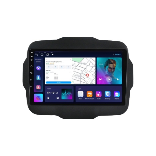 Navigatie Jeep Renegade (dupa 2014) cu Android, 2GB RAM, 32 GB, Ecran IPS 9" 1280 x 720, CarPlay & Android Auto, WiFi, Bluetooth, suport camera DVR