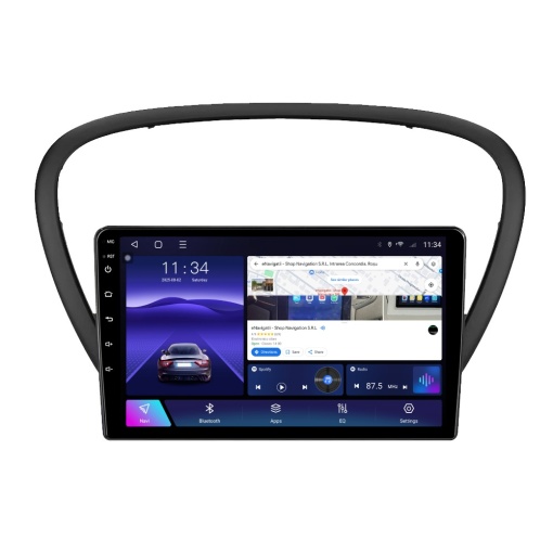 Navigatie Peugeot 607 (2004-2011) cu Android, 4GB RAM, 64GB ROM, Ecran QLED 9" Touchscreen, CarPlay Wireless, DSP