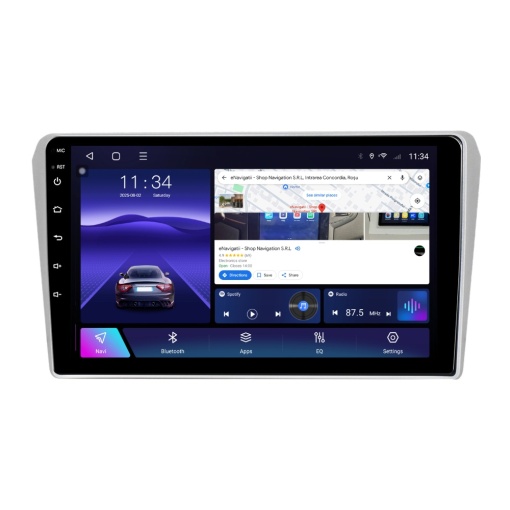 Navigatie Toyota Avensis T25 (2003-2009) Argintiu cu Android, 6GB RAM, 128GB ROM, Ecran QLED 9" Touchscreen, CarPlay Wireless