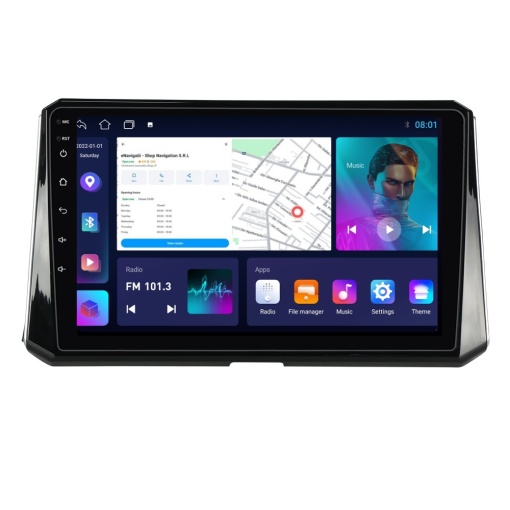 Navigatie Toyota Corolla E21 (dupa 2019) cu Android, 1GB RAM, 16 GB, Ecran IPS 10" 1024 x 600, WiFi, Bluetooth, suport camera DVR