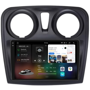 Navigatie Piloton Dacia Logan 2 (2012-2020) - 12GB RAM, 256GB, Grile Rotunde Octa Core 2.7Ghz, Display 2K, SIM 4G