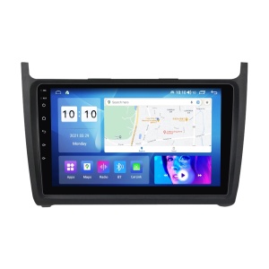 Navigație Android dedicată VW Polo 6R (2009-2018), cu ecran tactil, GPS, Bluetooth și suport aplicații moderne.