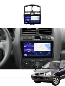 Navigatie Premium Hyundai Santa Fe I (2000-2006) cu Android, 8GB RAM, Ecran QLED 9" Touchscreen, CarPlay Wireless, DSP Pro, Wi-Fi, USB, Waze, SIM 4G