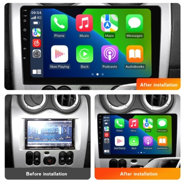 Navigatie Dacia Logan 1 (2008-2013) cu Android, 4GB RAM, 64 GB, Ecran QLED 9 Inch, CarPlay & Android Auto, WiFi, Bluetooth, suport camera DVR - Img 3