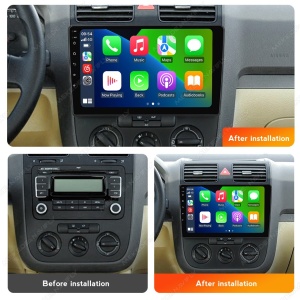 Navigatie Android pentru VW Jetta 3 2004-2011 cu ecran QLED 10 inch, 1 GB RAM, 16 GB ROM, procesor 4-Core si suport CarPlay & Android Auto.