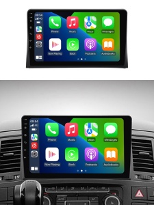 Navigație Android dedicată VW Multivan 2003-2015 cu ecran touchscreen, GPS, Bluetooth, Wi-Fi și compatibilitate aplicații moderne.