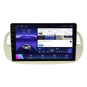 Navigatie Fiat 500 (2007-2015) cu Android, 4GB RAM, 64GB ROM, Ecran QLED 9" Touchscreen, CarPlay Wireless, DSP