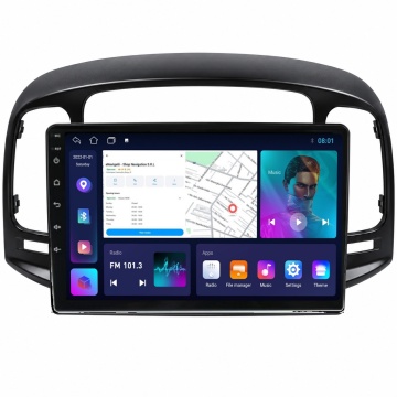 NAVIGATIE HYUNDAI ACCENT III (2005-2012) NEGRU CU ANDROID, 2GB RAM, 32 GB, ECRAN IPS 9" 1280 X 720, CARPLAY & ANDROID AUTO, WIFI, BLUETOOTH, SUPORT CAMERA DVR