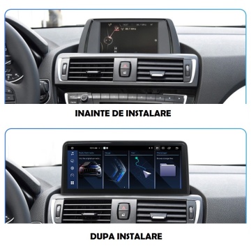 Navigație Android 10.25" pentru BMW Seria 1 (F20/F21). Ecran IPS, CarPlay, Android Auto, 4G, GPS, Bluetooth. Instalare Plug & Play, compatibilă cu sistemul original.