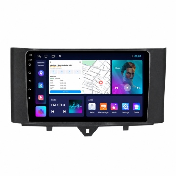 NAVIGATIE SMART FORTWO (2011-2014) CU ANDROID, 1GB RAM, 16 GB, ECRAN IPS 9" 1280 X 720, CARPLAY & ANDROID AUTO, WIFI, BLUETOOTH, SUPORT CAMERA DVR