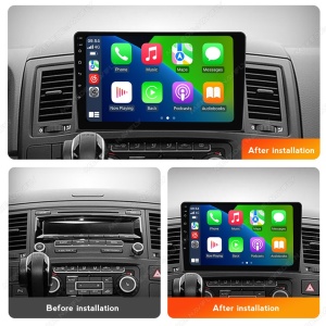 Navigație Android dedicată VW Multivan 2003-2015 cu ecran touchscreen, GPS, Bluetooth, Wi-Fi și compatibilitate aplicații moderne.