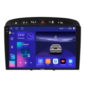 Navigatie Android Clarion GL-700 XD6125 9 Inch Peugeot 308 I (2007-2013), 8 GB, 256 GB, QLED 2K - Img 2