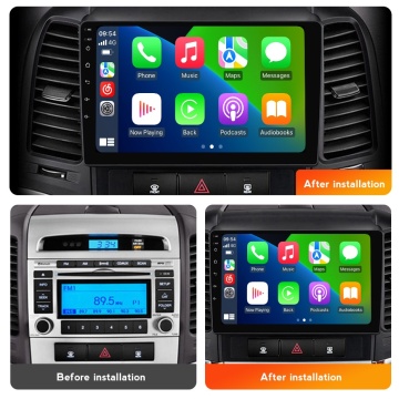 Navigatie Hyundai Santa Fe II (2006-2012) cu Android, 2GB RAM, 32 GB, Ecran IPS 9" 1280 x 720, CarPlay & Android Auto, WiFi, Bluetooth, suport camera DVR - Img 2