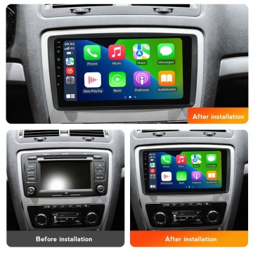 Navigatie Skoda Octavia II (2004-2013) Negru cu Android, 2GB RAM, 32 GB, Ecran IPS 9" 1280 x 720, CarPlay & Android Auto, WiFi, Bluetooth, suport camera DVR - Img 3