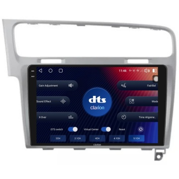 Navigatie Android Clarion GL-700 XD6125 10 Inch VW Golf VII (2012-2020) argintiu, 4 GB, 64 GB, QLED 2K