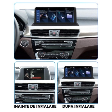 Navigație Android 10.25” pentru BMW X1 F48 (2014-2022), ecran IPS HD, compatibilitate CarPlay & Android Auto, procesor 8 Core, 4GB RAM, 64GB ROM, 4G LTE, design integrat perfect.