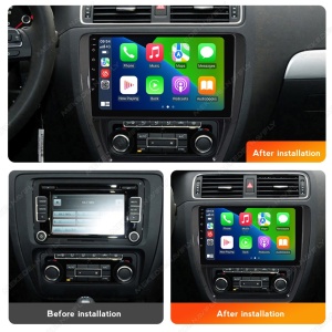 Navigatie Android pentru VW Jetta 2011-2018 cu ecran QLED 10 inch, 2 GB RAM, 32 GB ROM, procesor 4-Core si suport CarPlay & Android Auto.