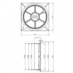 CAPAC FONTA NECAROSABIL B125 + RAMA – racord 315, D 375 x 375