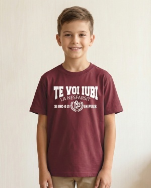 Tricou Clasic Te voi iubi la nesfarsit (Visiniu) - Img 2